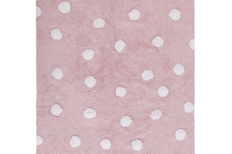 Ručně tkaný kusový koberec Polka Dots Pink-White