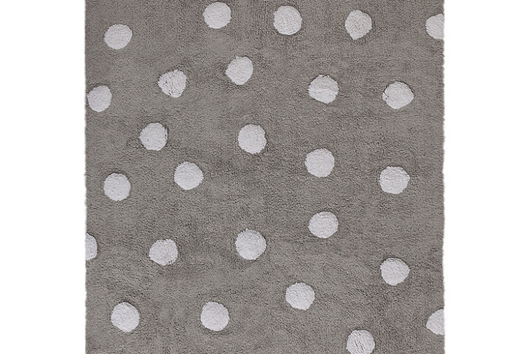 Ručně tkaný kusový koberec Polka Dots Grey-White