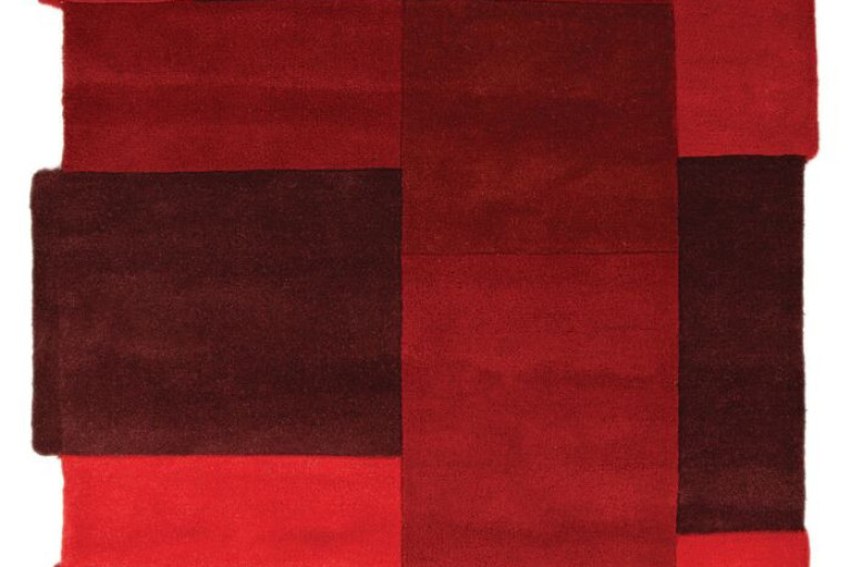 Ručně všívaný kusový koberec Abstract Collage Red