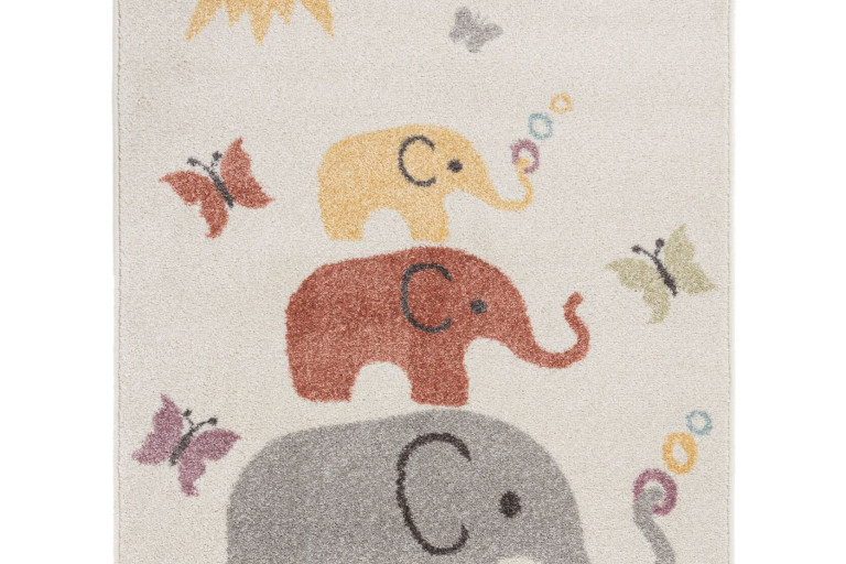 Dětský kusový koberec Bambino Elephants Cream/Multi