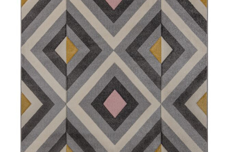 Kusový koberec Hand Carved Paloma Grey/Ochre/Pink