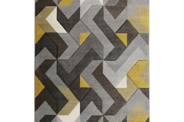Kusový koberec Hand Carved Aurora Grey/Ochre
