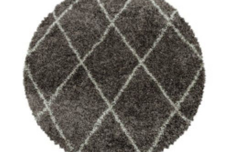 Kusový koberec Alvor Shaggy 3401 taupe kruh