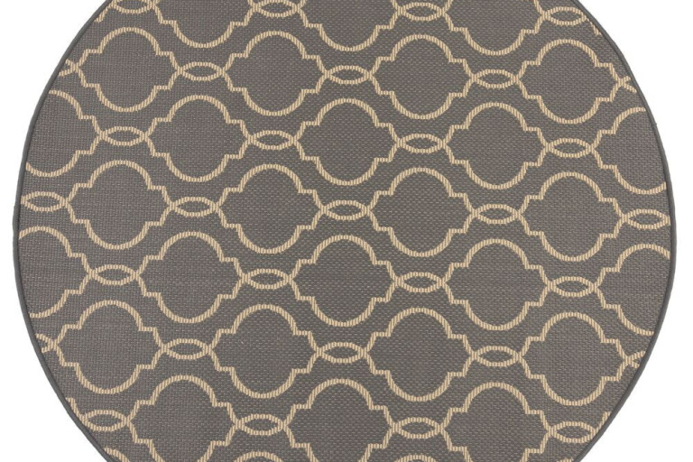 Kusový koberec Florence Alfresco Milan Anthracite/Beige kruh