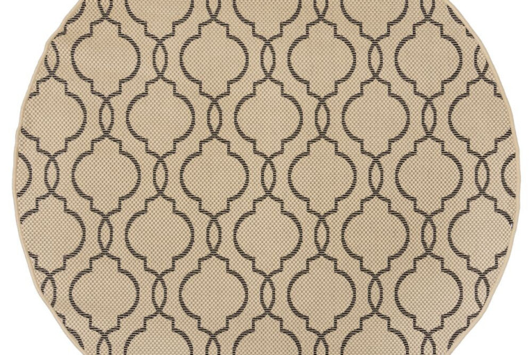Kusový koberec Florence Alfresco Milan Beige/Black kruh