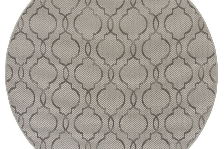 Kusový koberec Florence Alfresco Milan Grey/Black kruh