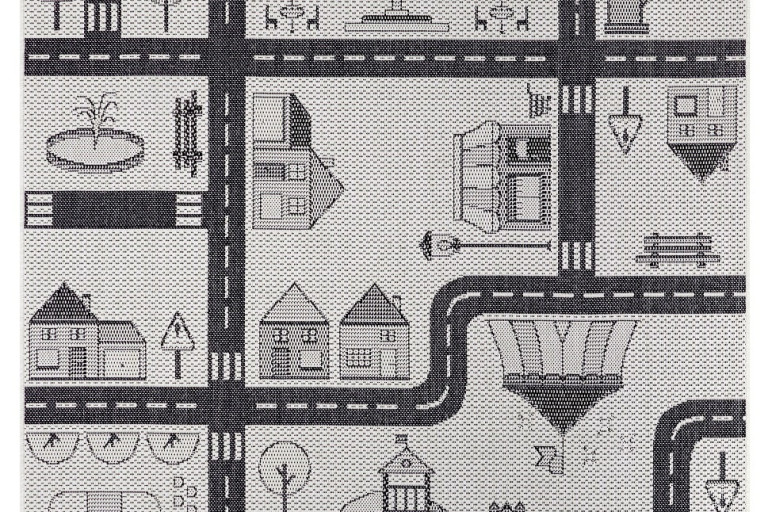 Dětský kusový koberec Flatweave Kids Rugs 104875 Cream/Black