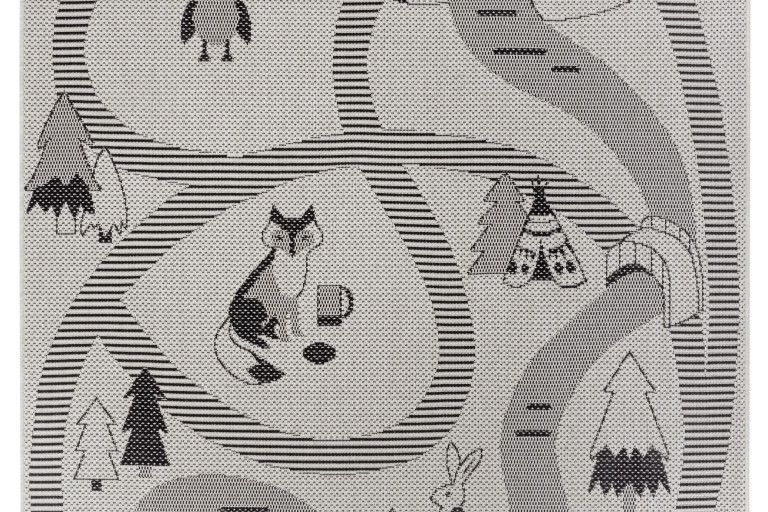 Dětský kusový koberec Flatweave Kids Rugs 104880 Cream/Black