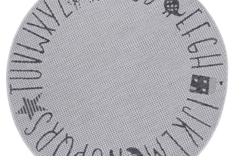 Dětský kusový koberec Flatweave 104887 Silver/Grey kruh