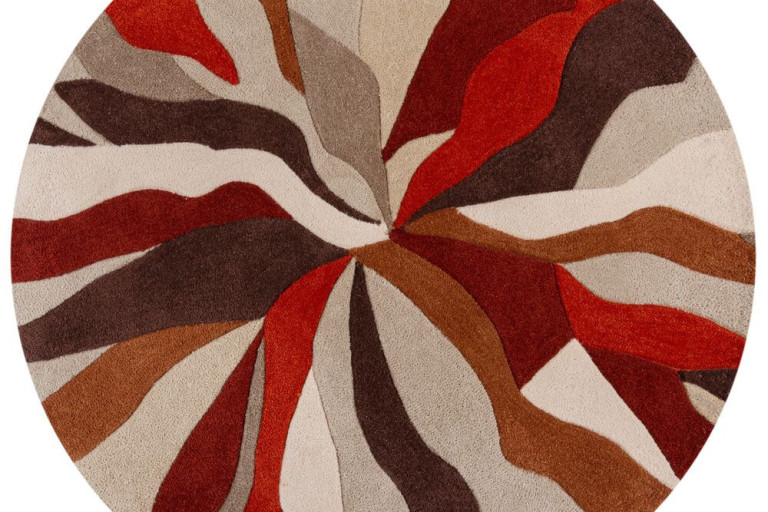 Kusový koberec Zest Infinite Splinter Orange kruh