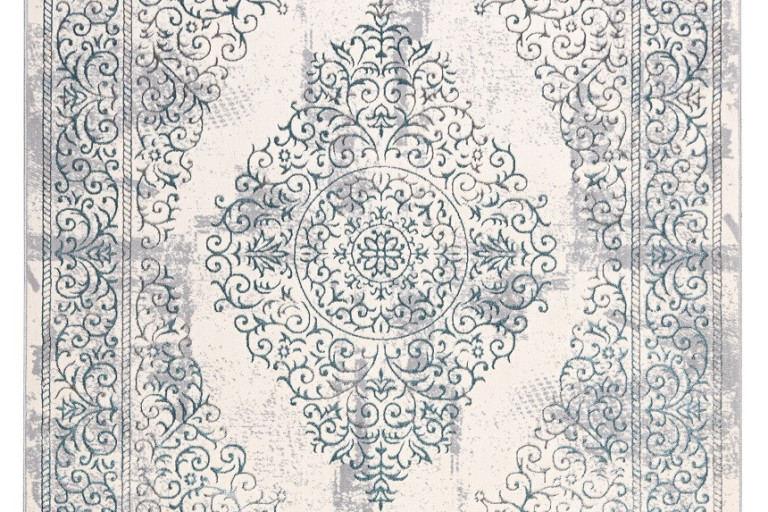 Kusový koberec Core W7161 Vintage rosette blue/cream and grey