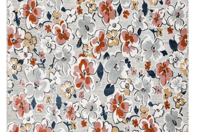 Kusový koberec Botanic 65239 flowers grey – na ven i na doma