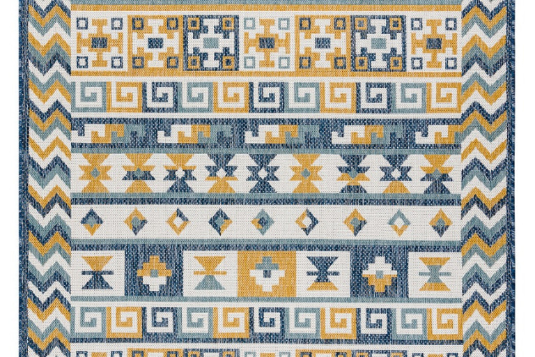 Kusový koberec Cooper Sisal Aztec 22218 ecru/navy – na ven i na doma