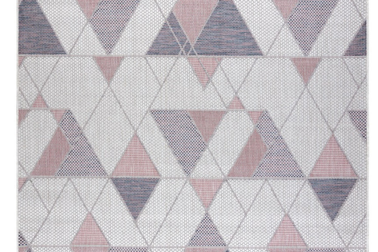 Kusový koberec Sion Sisal Triangles 3006 ecru/pink – na ven i na doma