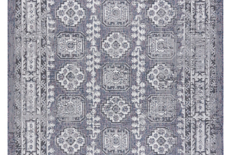Kusový koberec Sion Sisal Ornament 2832 blue/pink/ecru – na ven i na doma