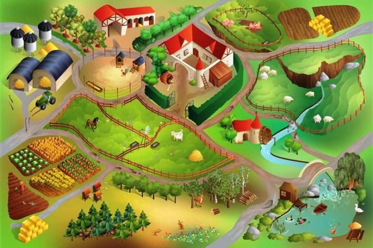Dětský koberec Farma