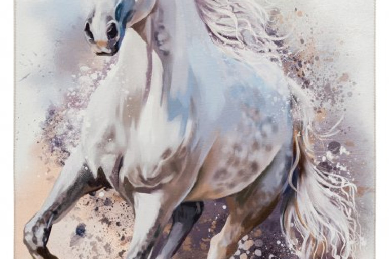 Dětský koberec s bílým koněm Torino Kids 235 white horse