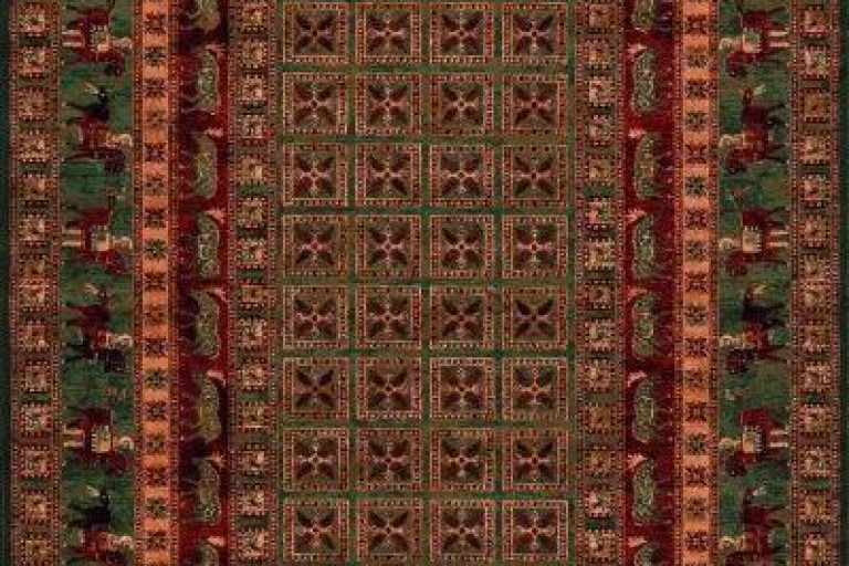 Perský kusový koberec Kashqai 4301/401 zelený Pazyryk 67 x 130 - Osta