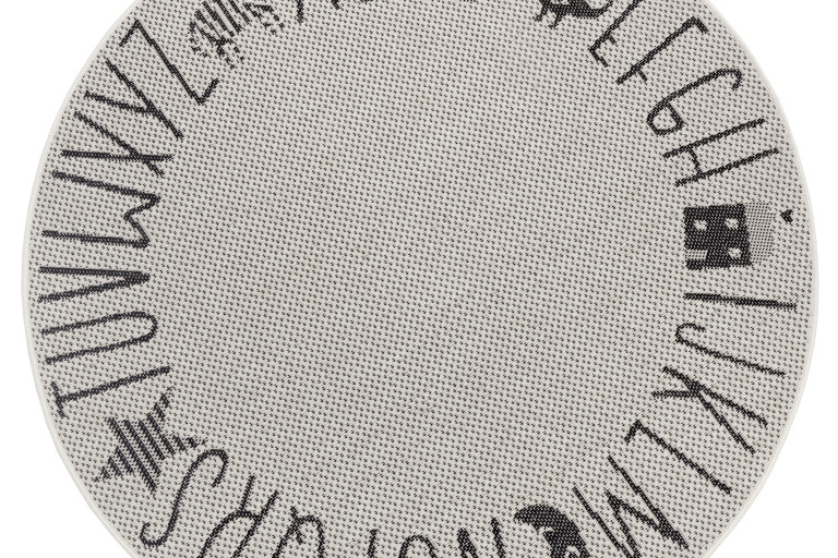 Dětský kusový koberec Flatweave 104884 Cream/Black kruh