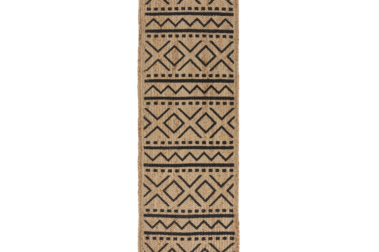 Běhoun Printed Jute Luis Natural/Black