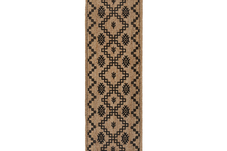 Běhoun Printed Jute Rowen Natural/Black