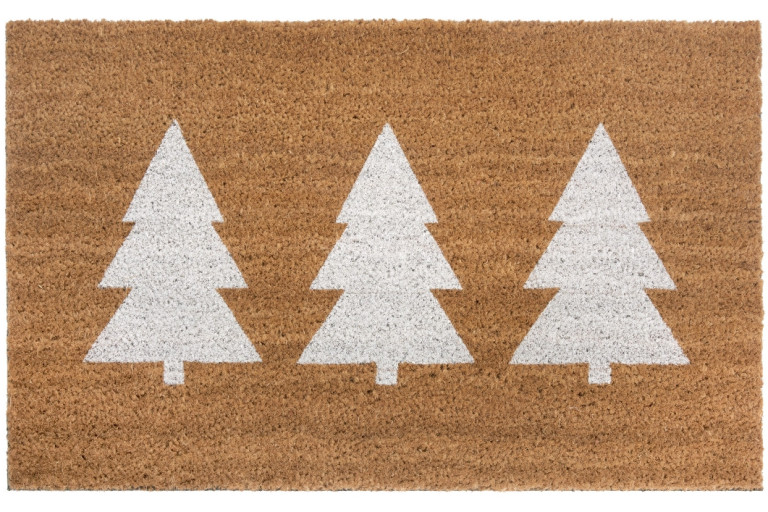 Vánoční kokosová rohožka 3 stromy bílá 105670