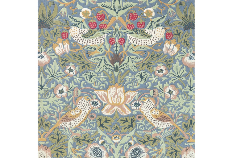 Luxusní květinový koberec Morris & Co Strawberry Thief slate 027718
