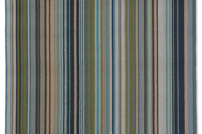 Outdoorový koberec Harlequin Spectro stripes marine/rust 442108
