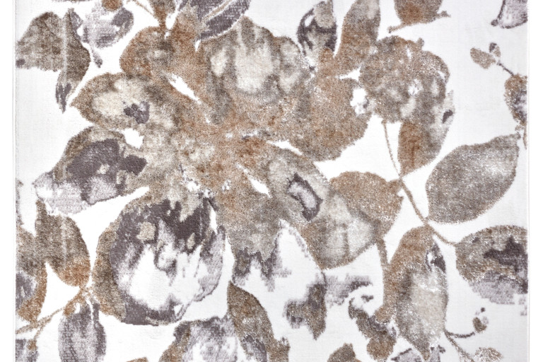 Kusový koberec Shine 105922 Floral White Grey Brown