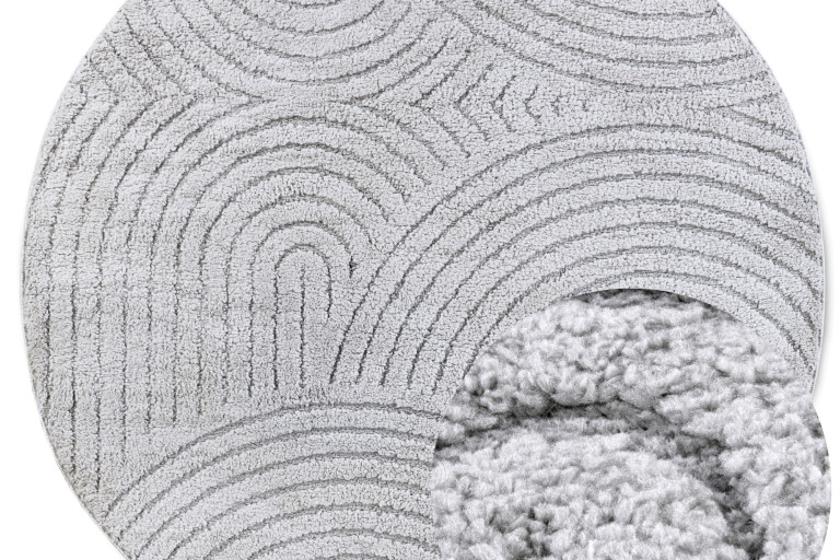Kusový koberec New York 106205 Light Grey kruh
