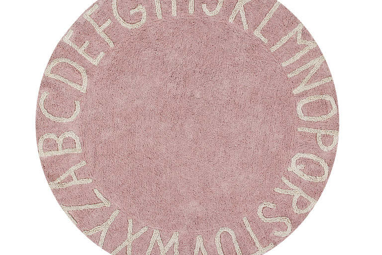 Ručně tkaný kusový koberec Round ABC Vintage Nude-Natural