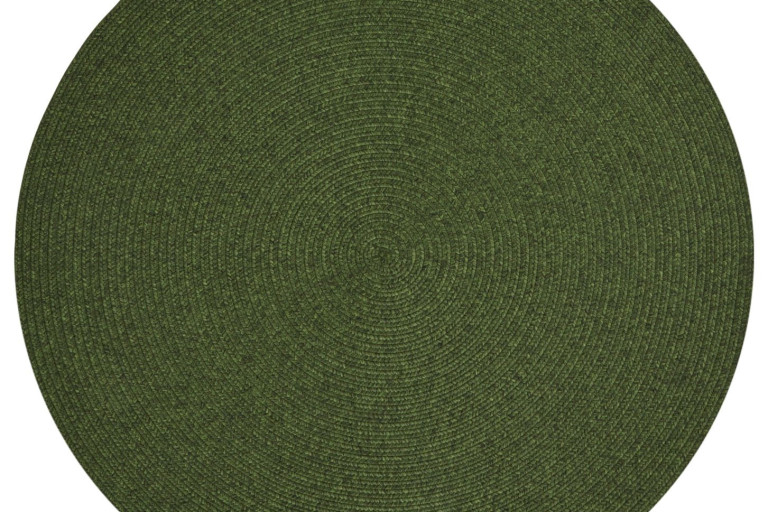 Kusový koberec Braided 105554 Green kruh – na ven i na doma