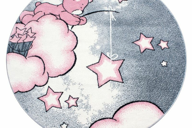 Kusový koberec Kids 580 pink kruh