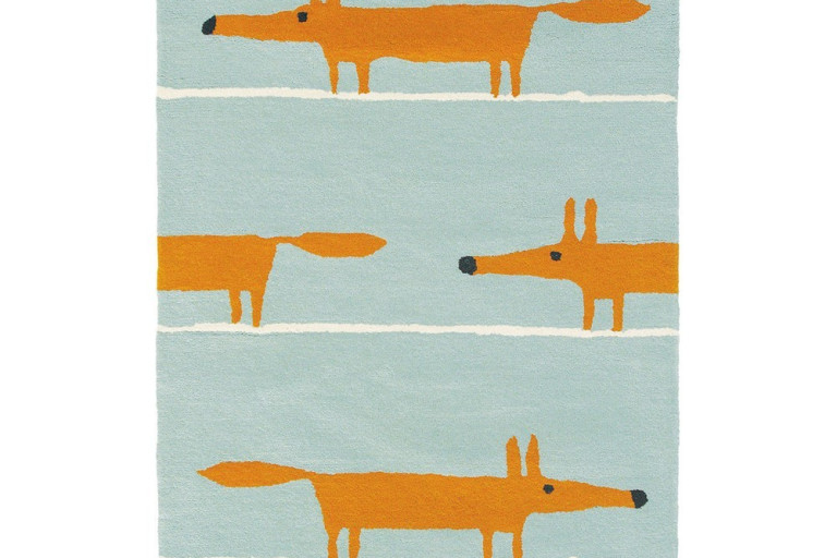 Vlněný kusový koberec Scion Mr. Fox Aqua 25308