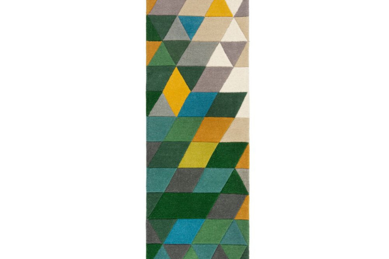Ručně všívaný běhoun Illusion Prism Green/Multi