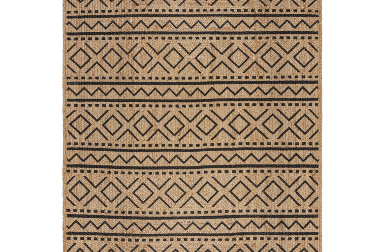 Kusový koberec Printed Jute Luis Natural/Black