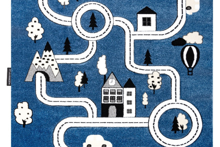 Dětský kusový koberec Petit Town streets blue