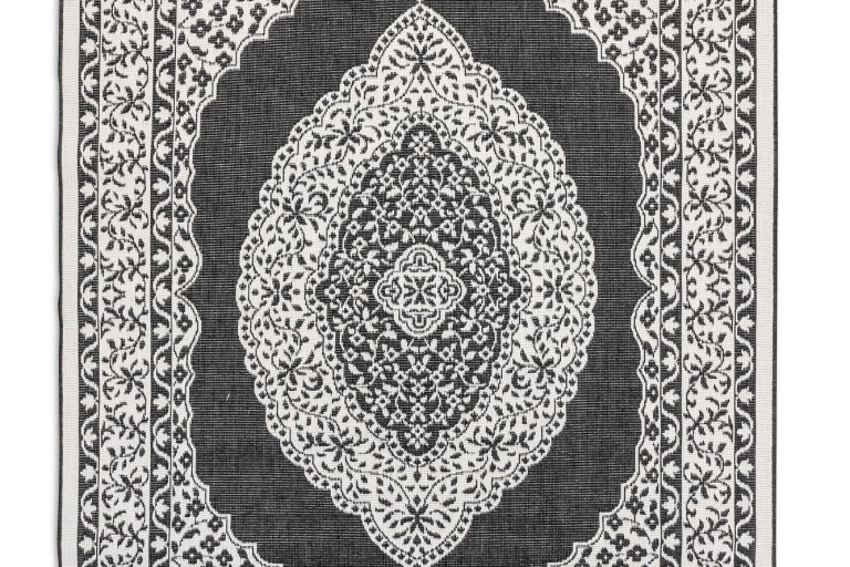 Kusový koberec oboustranný Gemini 106024 černo-bílý z kolekce Elle – na ven i na doma