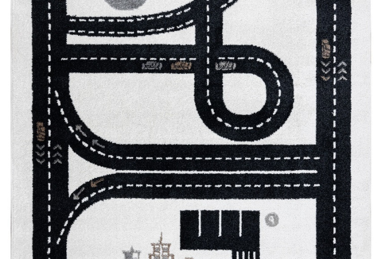 Dětský kusový koberec Fun Track cream