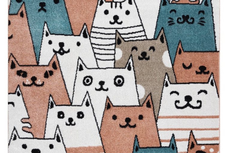 Dětský kusový koberec Fun Gatti Cats pink