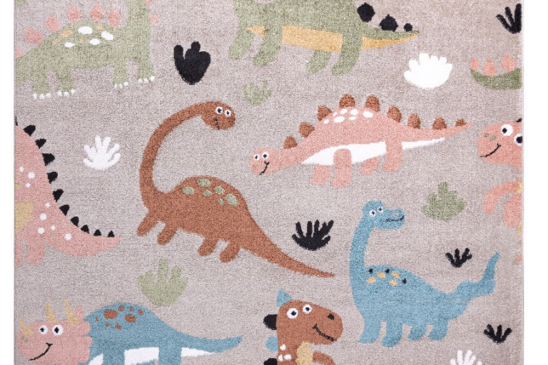 Dětský kusový koberec Fun Dino beige