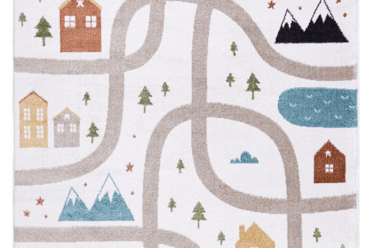 Dětský kusový koberec Fun Polar cream