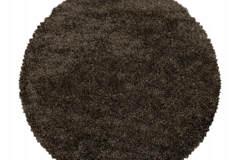 Kusový koberec Fluffy Shaggy 3500 brown kruh