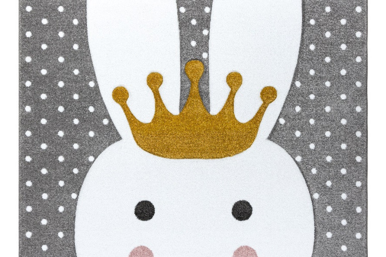 Dětský kusový koberec Petit Bunny grey