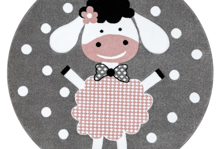 Dětský kusový koberec Petit Dolly sheep grey kruh