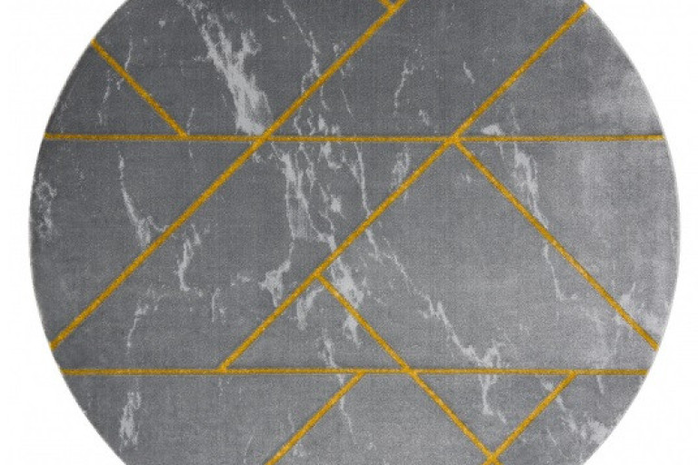 Kusový koberec Emerald geometric 1012 grey and gold kruh