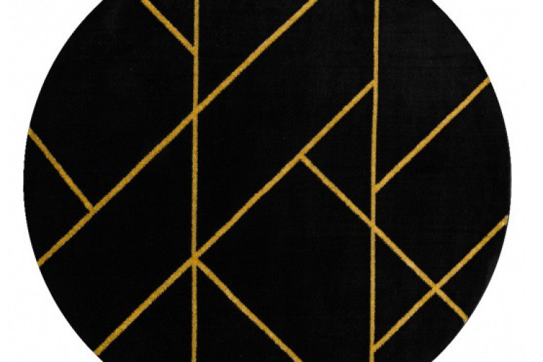Kusový koberec Emerald geometric 1012 black and gold kruh