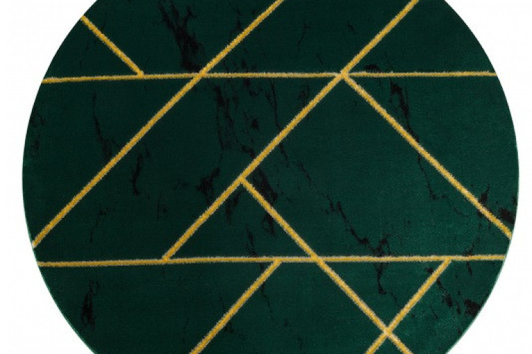 Kusový koberec Emerald geometric 1012 green and gold kruh