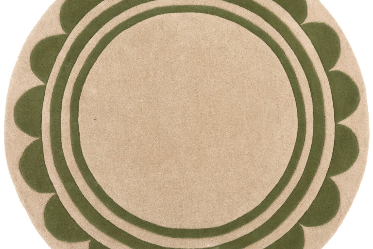 Ručně všívaný kusový koberec Lois Scallop Green kruh