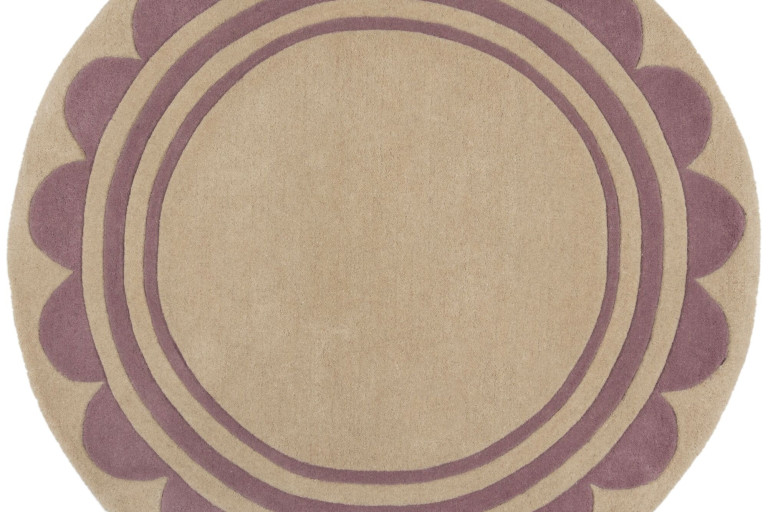 Ručně všívaný kusový koberec Lois Scallop Purple kruh